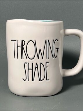 Rae Dunn White Ceramic 'Throwing Shade’ Mug